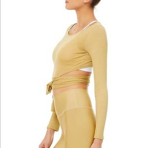 Barre Long Sleeve Top in Honey by Alo Yoga